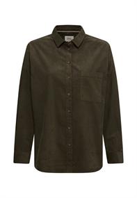 Baumwollbluse mit Brusttasche dark olive