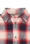 Baumwollbluse mit Brusttasche flame check