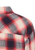 Baumwollbluse mit Brusttasche flame check