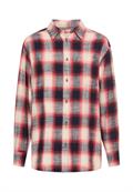 Baumwollbluse mit Brusttasche flame check