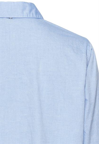 Baumwollbluse mit Brusttasche light blue