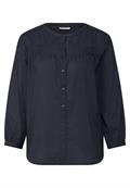 Baumwollbluse mit Details deepwater blue