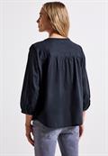 Baumwollbluse mit Details deepwater blue
