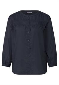 Baumwollbluse mit Details deepwater blue