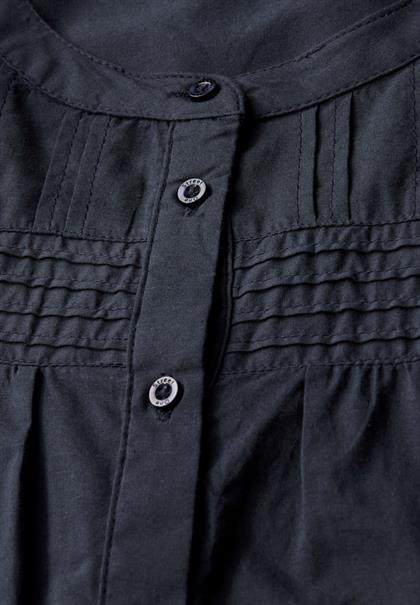Baumwollbluse mit Details deepwater blue