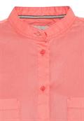 Baumwollbluse mit Stehkragen coral
