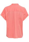 Baumwollbluse mit Stehkragen coral