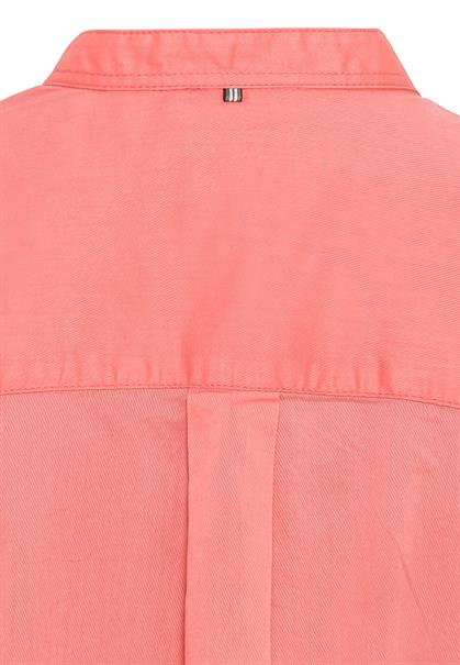 Baumwollbluse mit Stehkragen coral