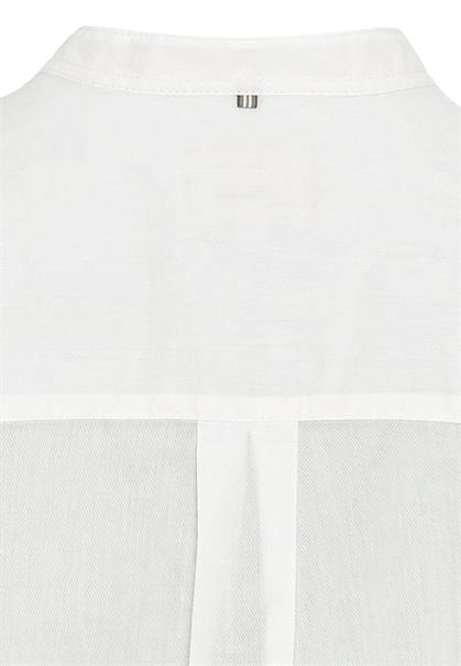 Baumwollbluse mit Stehkragen milk white