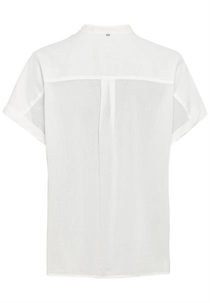 Baumwollbluse mit Stehkragen milk white