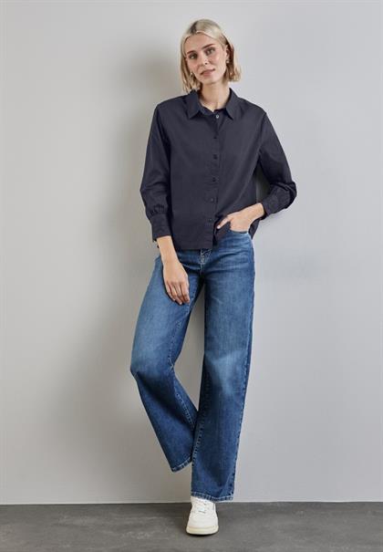 Baumwollbluse night sky blue