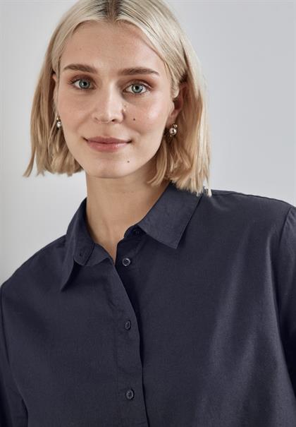 Baumwollbluse night sky blue