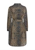 Baumwollkleid mit Bindegürtel leo aop