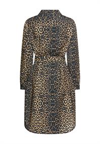 Baumwollkleid mit Bindegürtel leo aop