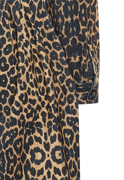 Baumwollkleid mit Bindegürtel leo aop