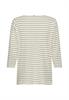 Baumwollshirt mit 3/4 Arm light khaki stripes