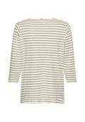 Baumwollshirt mit 3/4 Arm light khaki stripes