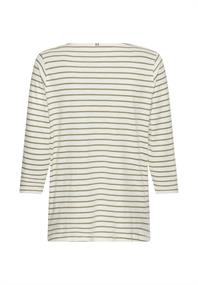 Baumwollshirt mit 3/4 Arm light khaki stripes