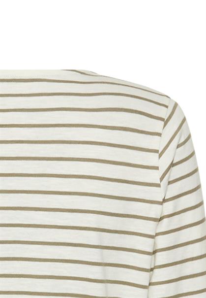 Baumwollshirt mit 3/4 Arm light khaki stripes