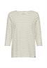 Baumwollshirt mit 3/4 Arm light khaki stripes