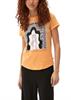 Baumwollshirt mit Frontprint orange