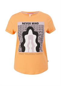Baumwollshirt mit Frontprint orange