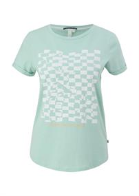 Baumwollshirt mit Frontprint türkis2