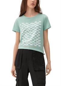 Baumwollshirt mit Frontprint türkis2