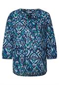 Bedruckte Baumwollbluse universal blue