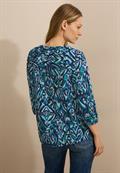 Bedruckte Baumwollbluse universal blue