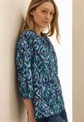 Bedruckte Baumwollbluse universal blue