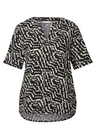 Bedruckte Bluse black