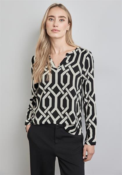 Bedruckte Bluse black