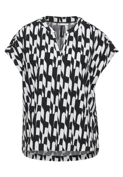 Bedruckte Bluse black