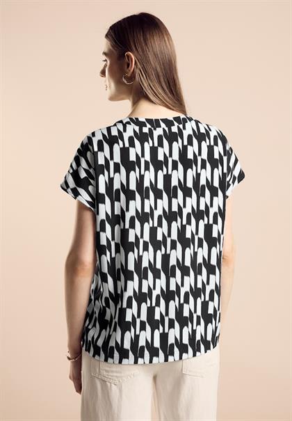 Bedruckte Bluse black