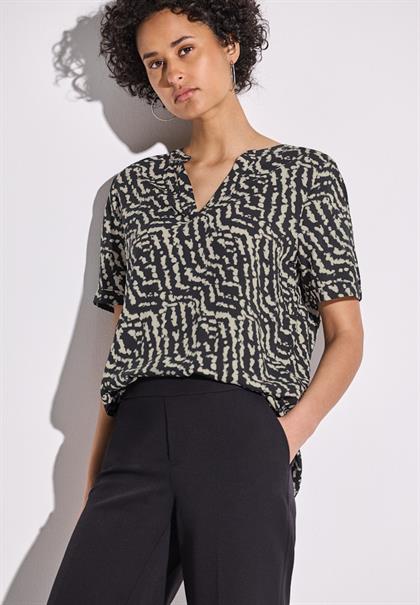 Bedruckte Bluse black