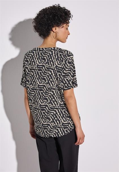 Bedruckte Bluse black