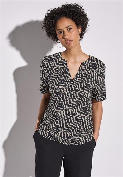 Bedruckte Bluse black