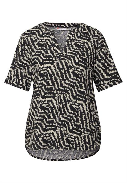 Bedruckte Bluse black