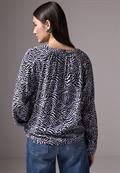Bedruckte Bluse deep blue