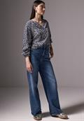 Bedruckte Bluse deep blue