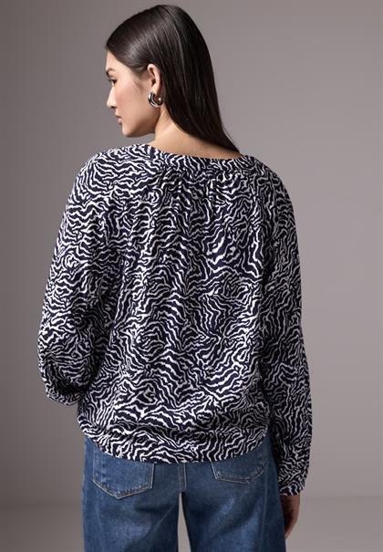 Bedruckte Bluse deep blue