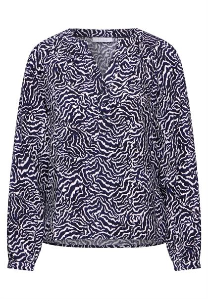 Bedruckte Bluse deep blue