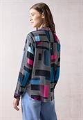 Bedruckte Bluse deep petrol
