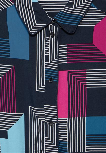 Bedruckte Bluse deep petrol