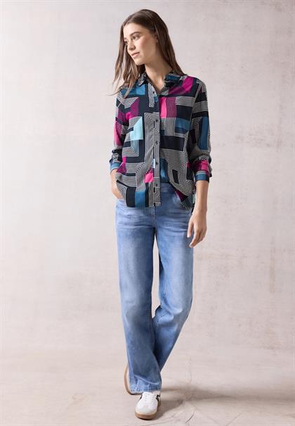 Bedruckte Bluse deep petrol