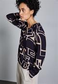 Bedruckte Bluse deep tint blue