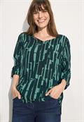 Bedruckte Bluse fir green