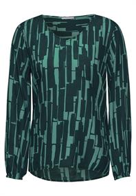 Bedruckte Bluse fir green
