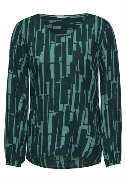 Bedruckte Bluse fir green